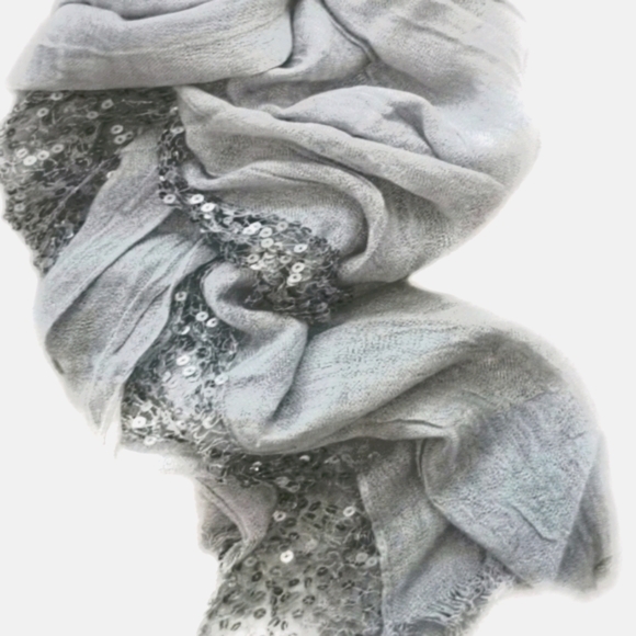 Vera Wang Sheer Sequin Netting Scarf (a11) - Picture 2 of 7